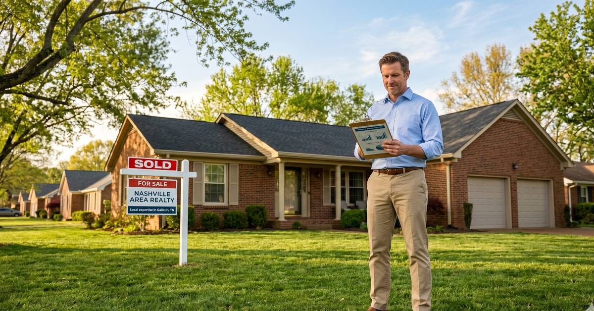 Gallatin TN neighborhood home exterior for sale in 2026 Sumner County real estate seller guide 37066