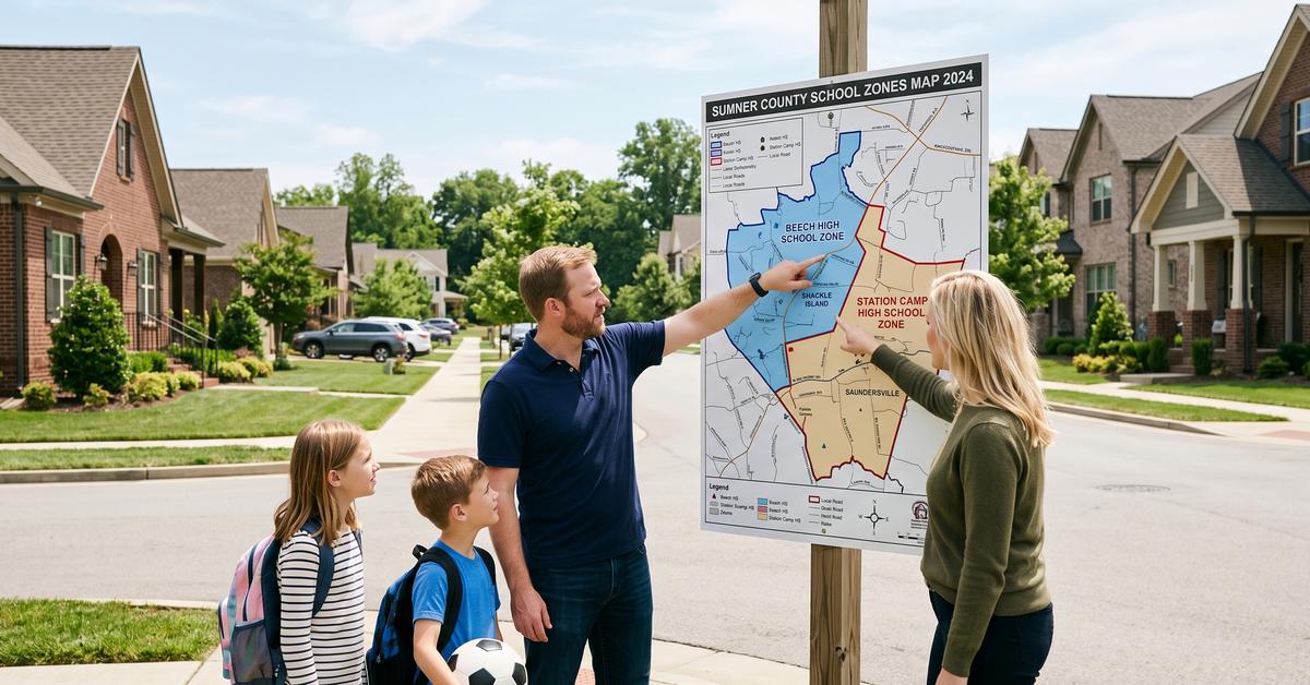 Hendersonville TN family searching for homes by school zone with agent reviewing Beech and Station Camp zone boundaries 37075