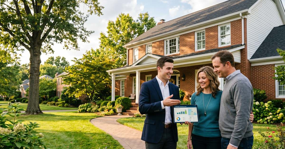 Real estate agent reviewing resale market data with sellers in Hendersonville TN 37075