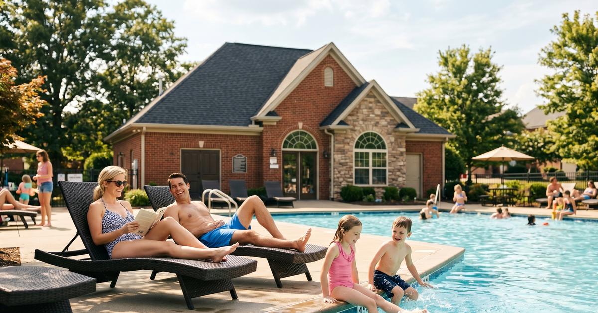 Community pool and outdoor amenities at Westfield subdivision in Gallatin TN 37066 Station Camp school zone