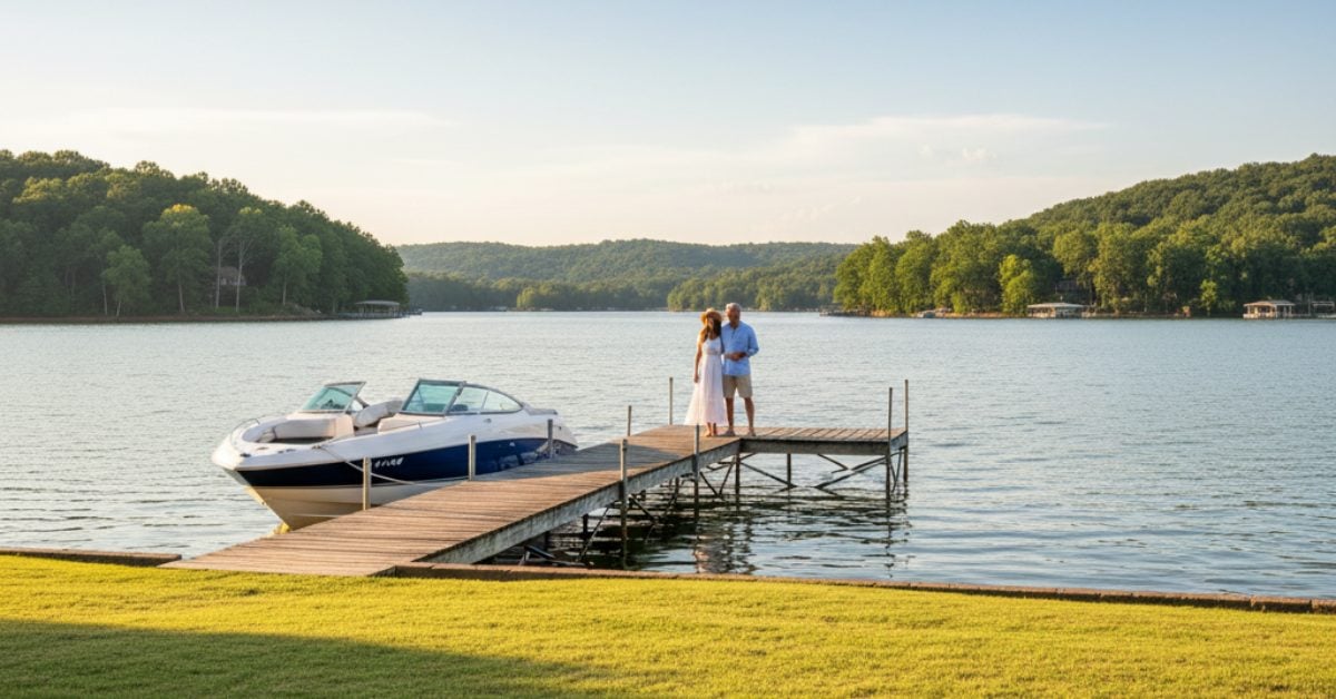 Old Hickory Lake private dock in Governors Point Hendersonville TN 37075 waterfront luxury home