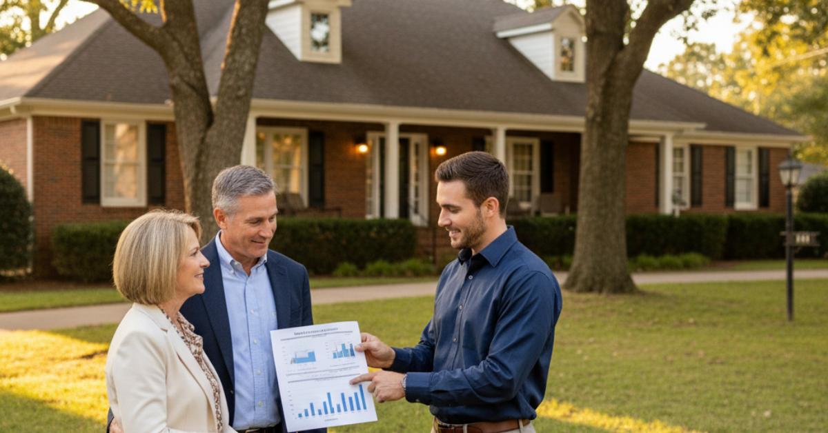 Real estate agent with buyers near Old Hickory Lake in Hendersonville TN Sumner County lake community