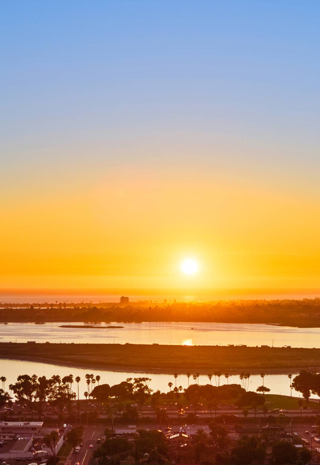 San Diego Beach bay park Sunset