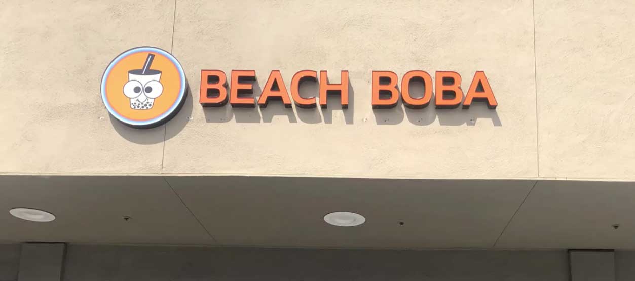 exterior front of store with beach boba sign
