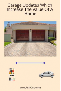 two car garage with text Garage Updates That Can Help Increase The Value Of A Home