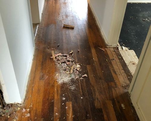 hardwood floors prior to being refinished