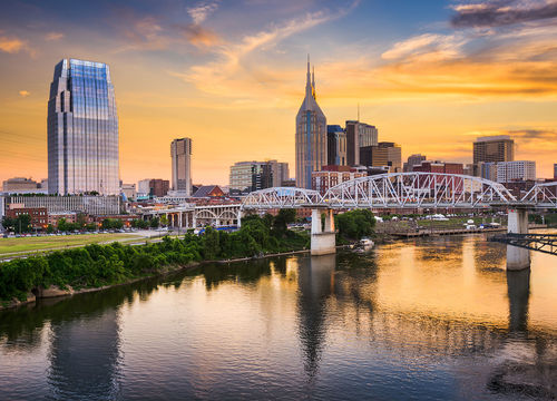 Skyline,Of,Downtown,Nashville,,Tennessee,,Usa.
