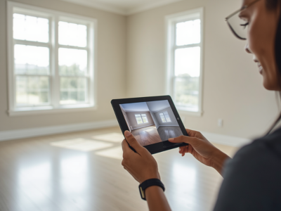 Property manager inspecting