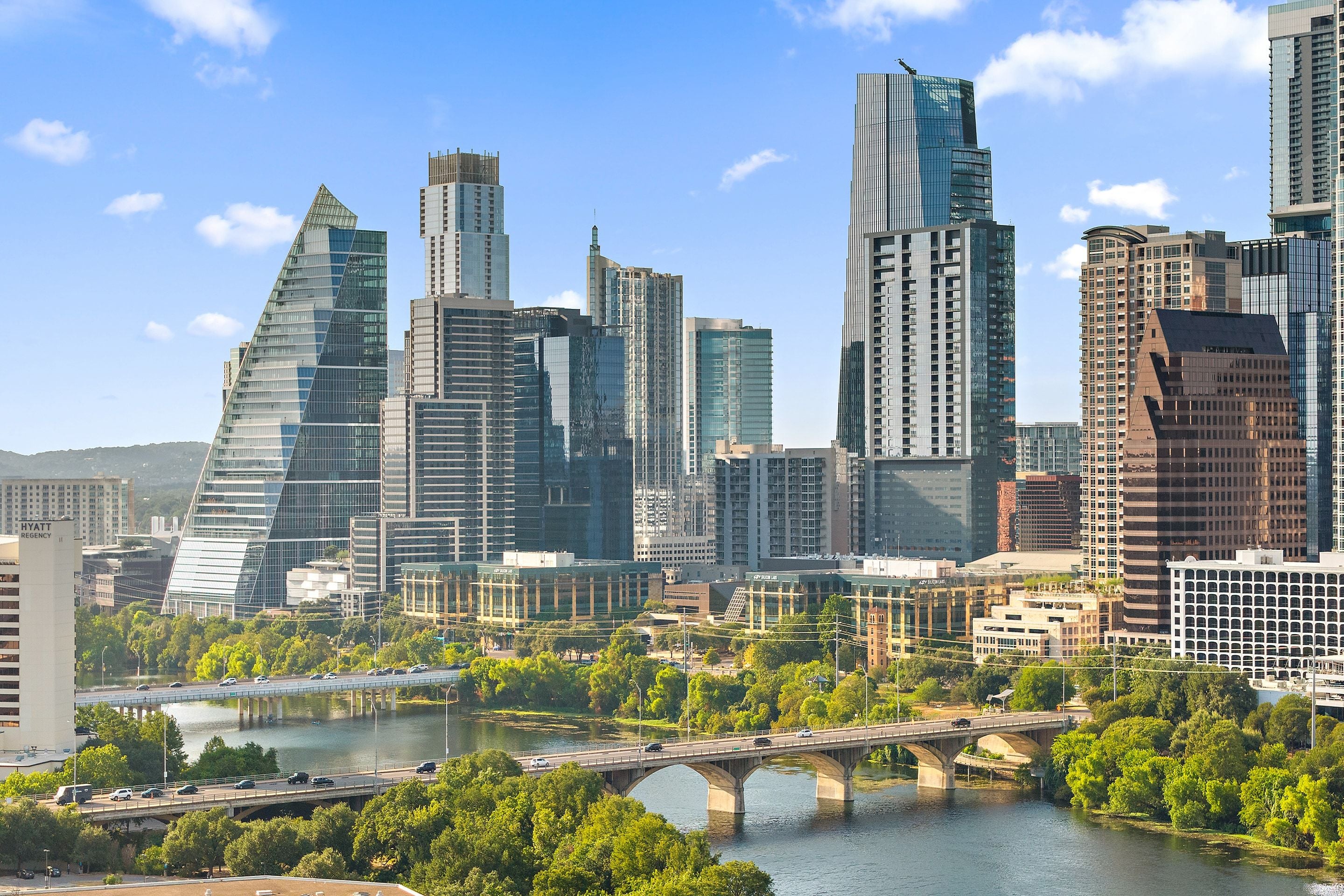 Downtown Austin skyline above Lady Bird Lake
