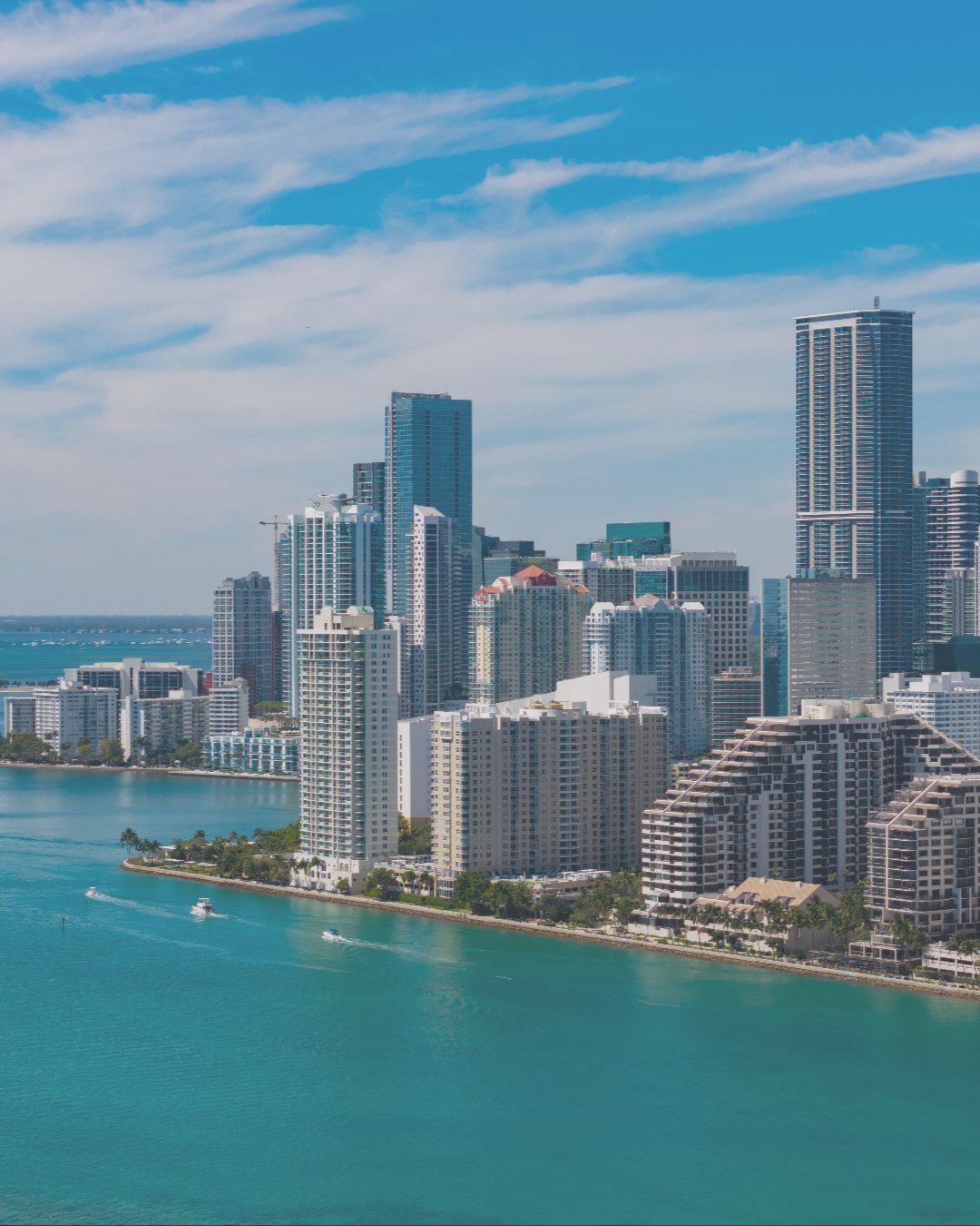 Downtown Brickell Miami. Panoramic modern architecture