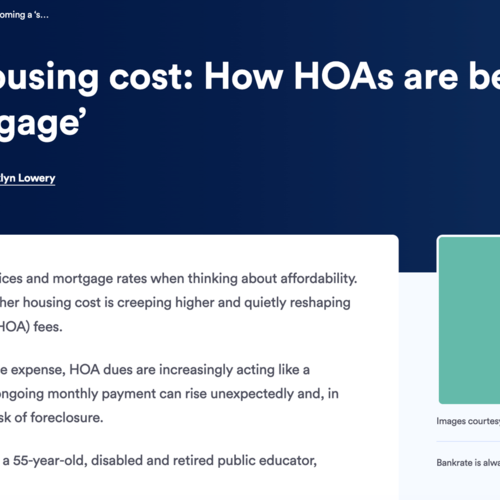 BankRate Quotes Kimberly Schmidt, San Diego Real Estate Expert in Their Article About HOAs Functioning As Shadow Mortgages