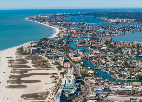 Aerial,Drone,View,Of,Beautiful,Treasure,Island,Beach,Vista,In