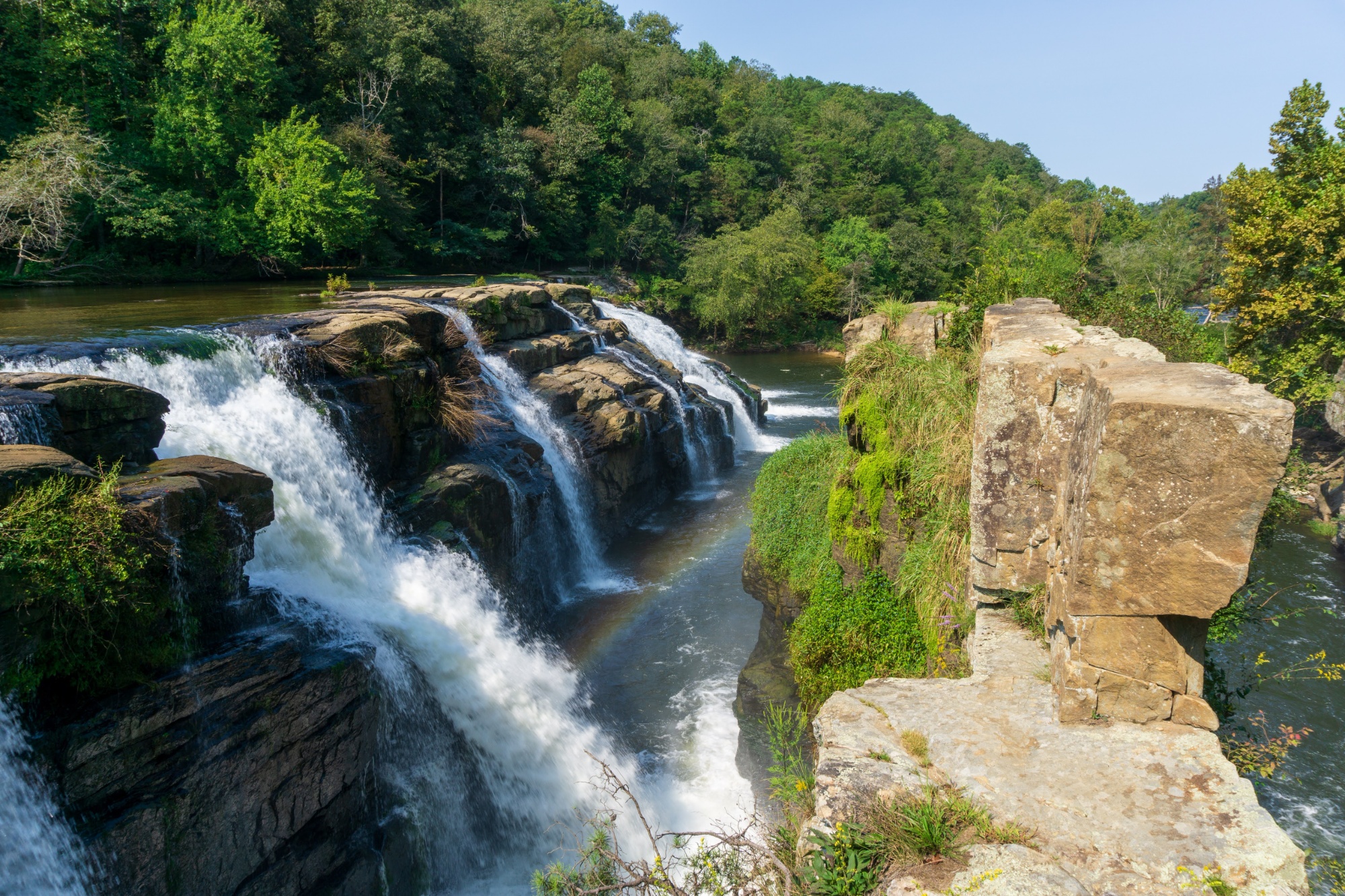 The falls at High Falls Park create a stunning rainbow in the Alabama mist. (1)