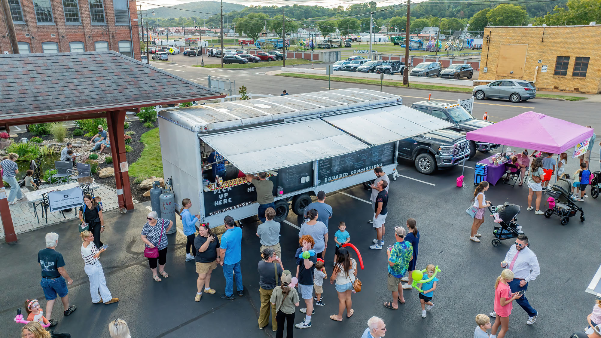 Pro Event 2025. Garden with people on a foodtruck