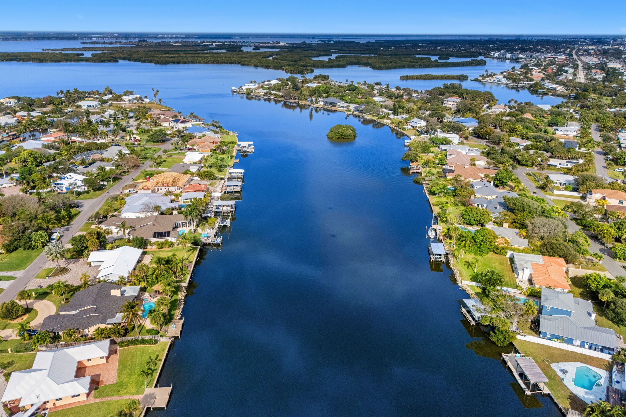 Cocoa Beach waterfront canal home Snug Harbor Space Coast Florida