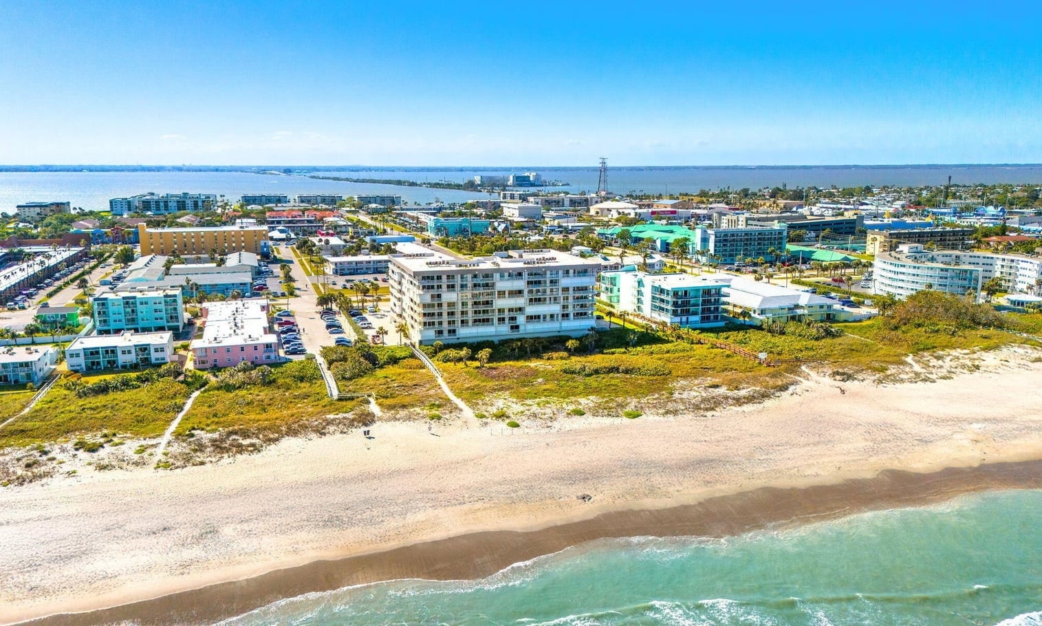 Majestic Seas oceanfront condo building in Cocoa Beach