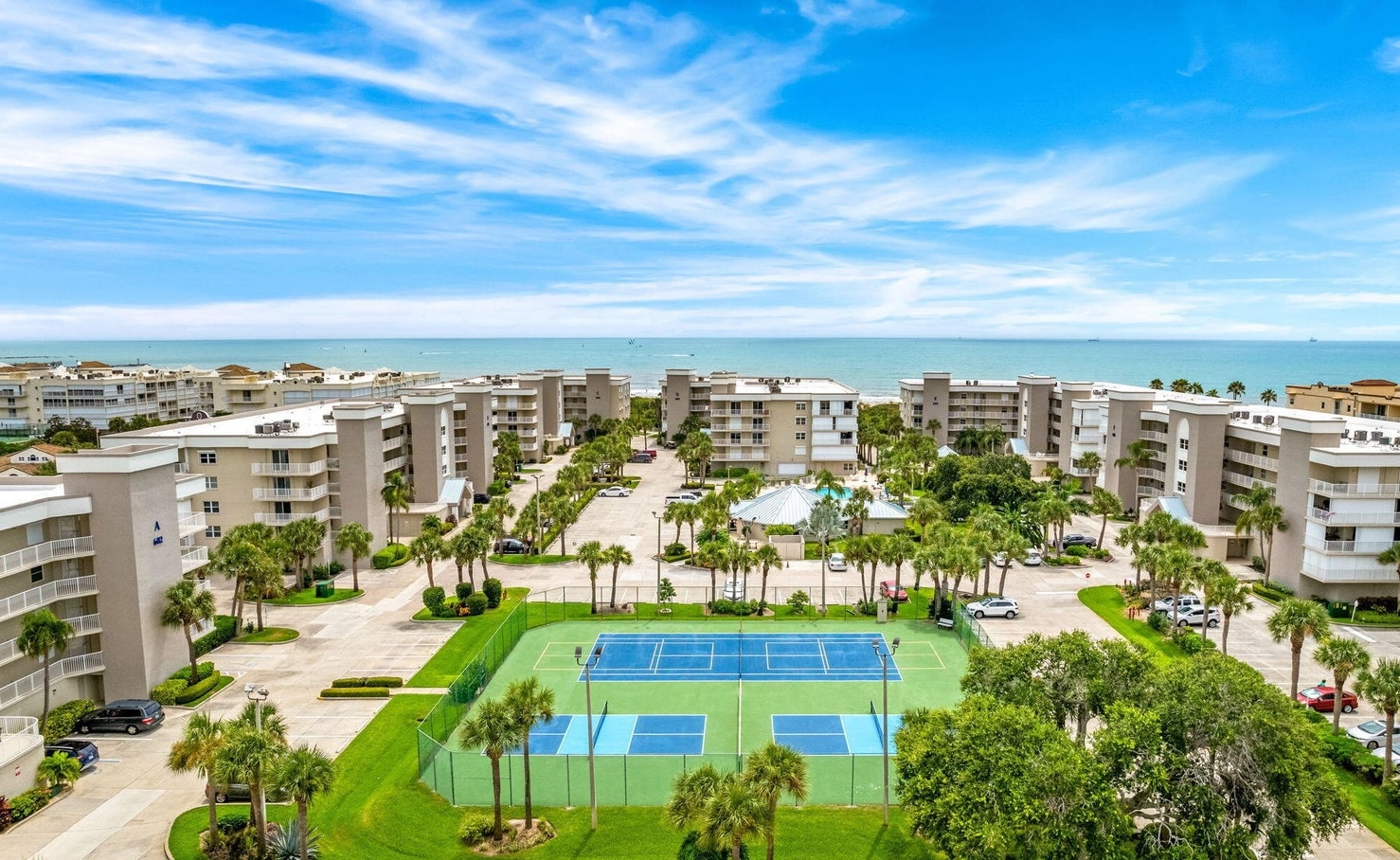 Shorewood Cape Canaveral oceanfront condo aerial view Bobby Freeman McCoy Freeman Group