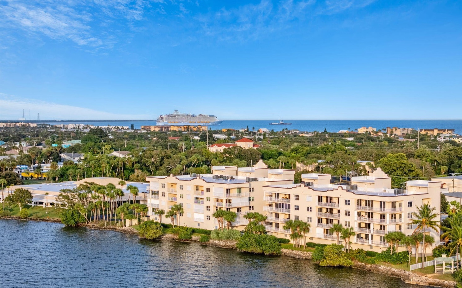Solana on the River Cape Canaveral aerial view cruise ship Port Canaveral Bobby Freeman