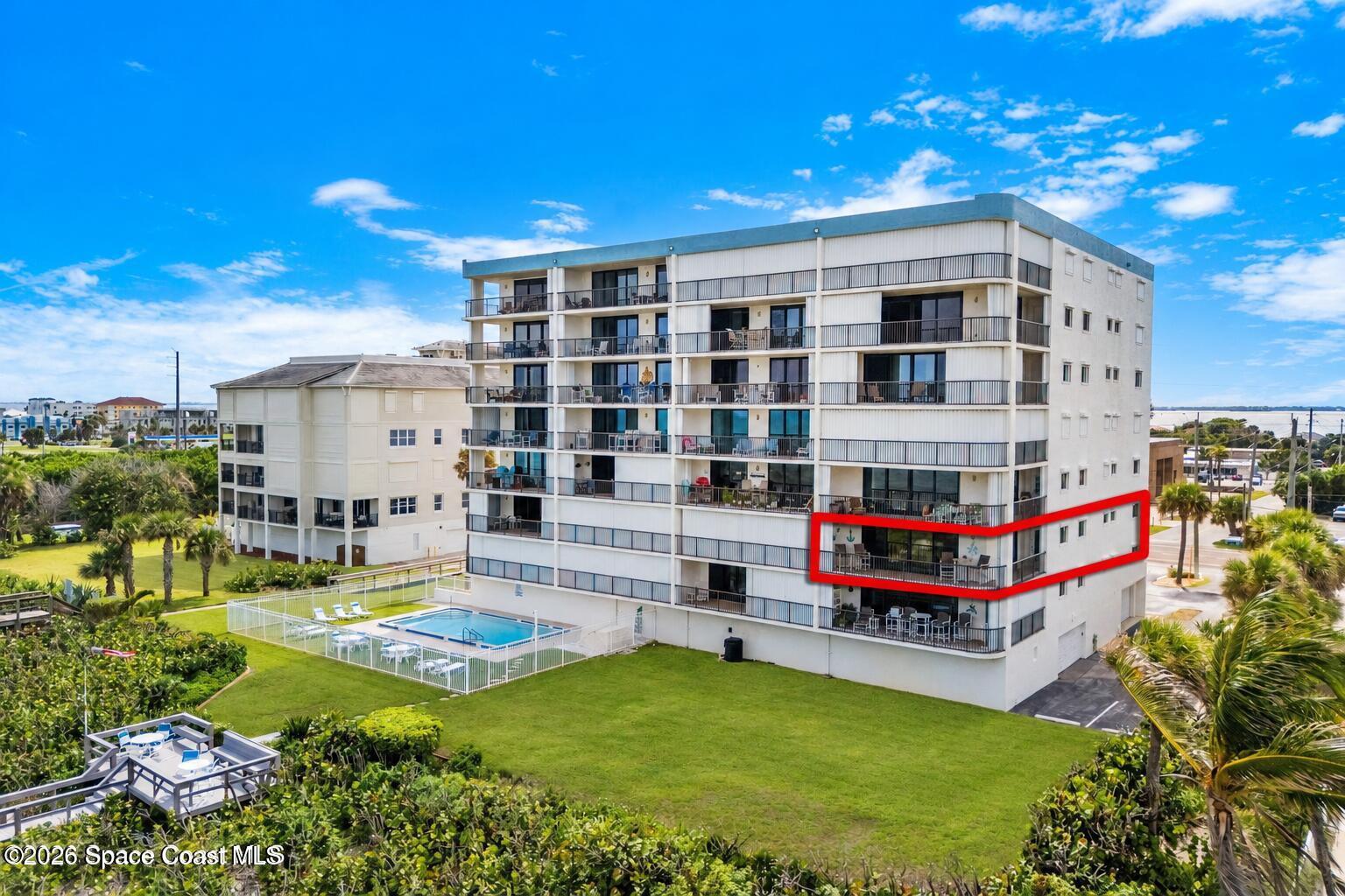 Northeast corner views from 1835 S Atlantic Ave 301 Cocoa Beach