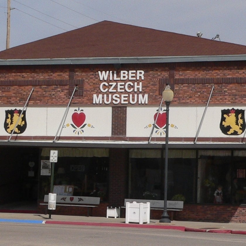The Wilber Czech Museum storefront in downtown Wilber, Nebraska