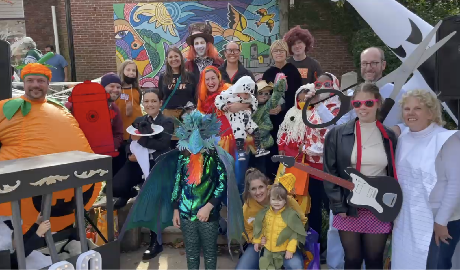 Families enjoying a past Halloween celebration