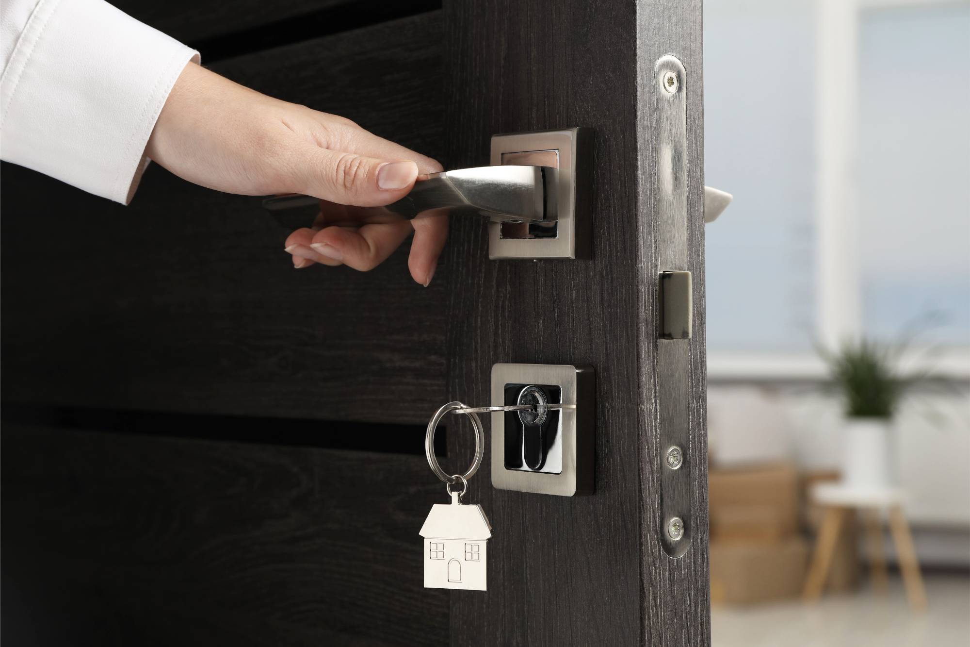 hand opening front door