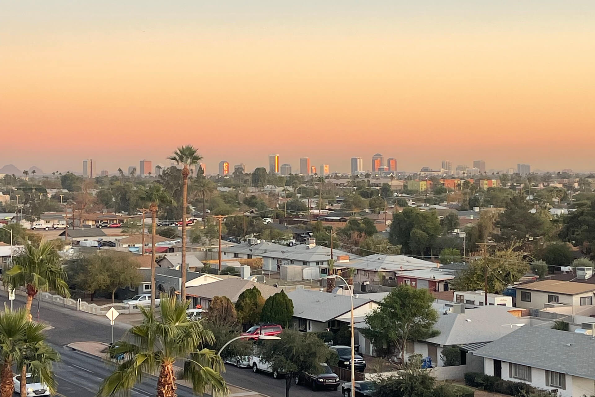 Central Phoenix Skyline at Sunset