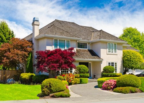 Luxury house at sunny day in Vancouver, Canada.