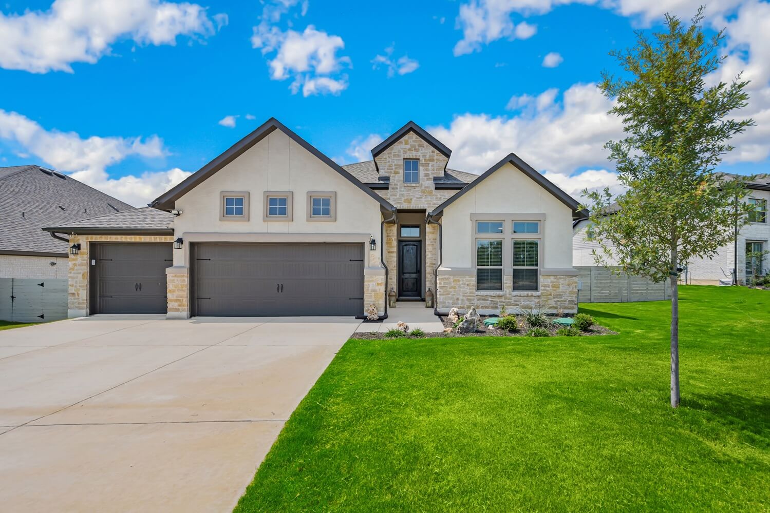a front view of a home