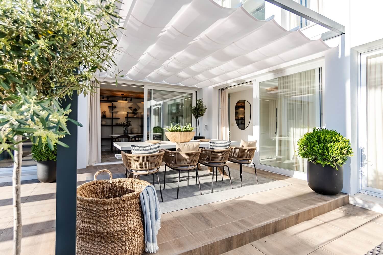 a luxury outdoor dining table