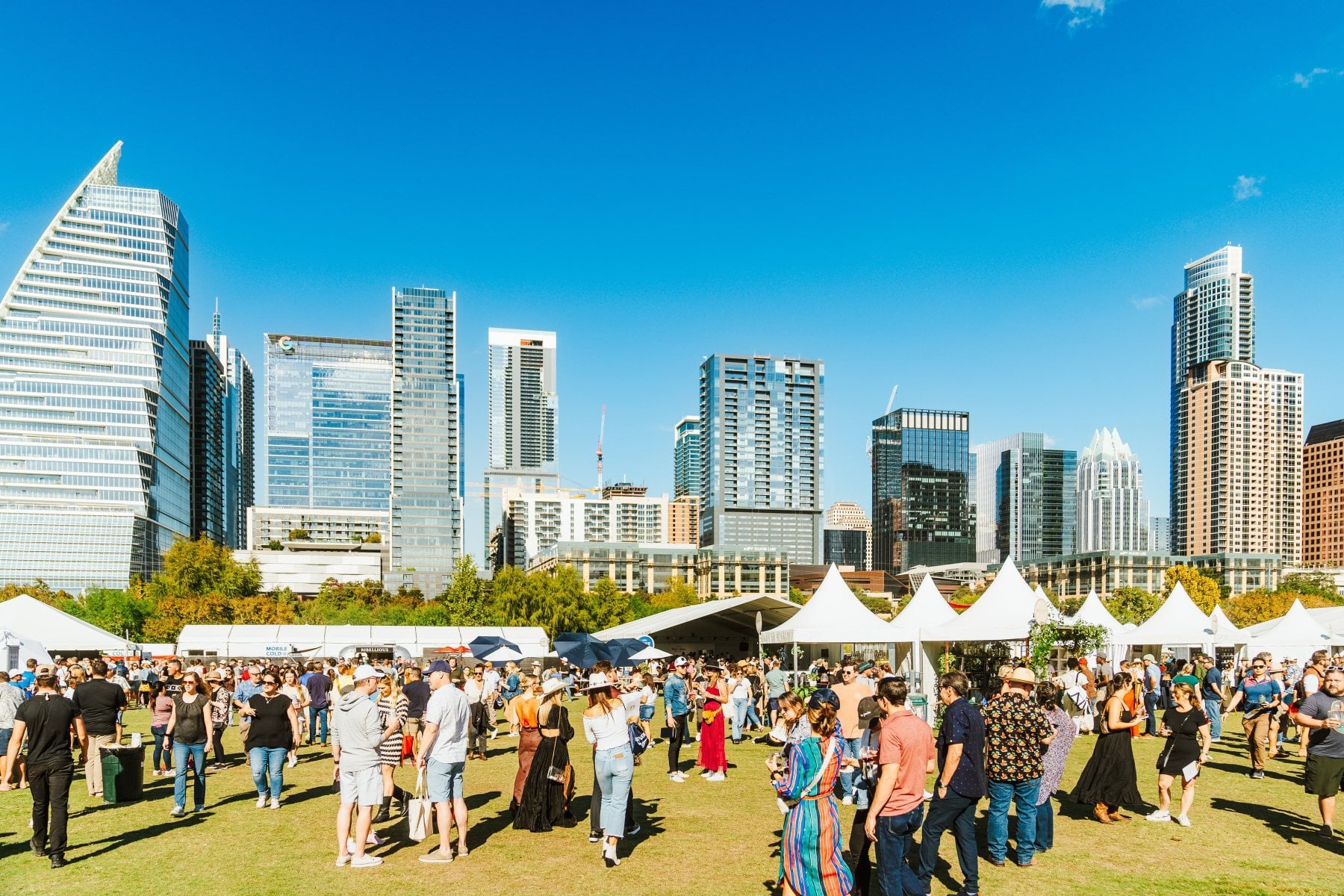 Guests at the Austin Food and Wine Festival at Auditorium Shores