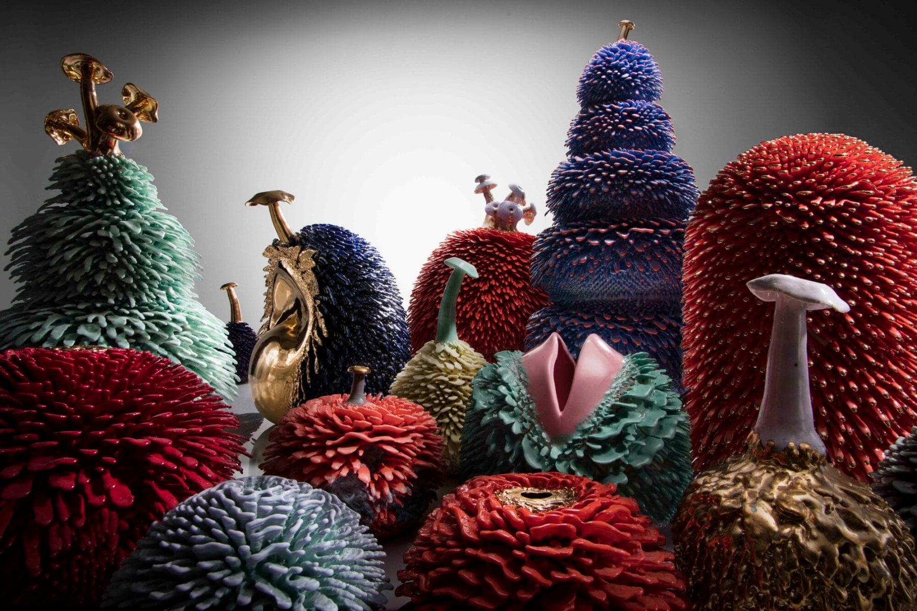 Haas Brothers sculptures from Uncanny Valley at the Blanton Museum of Art