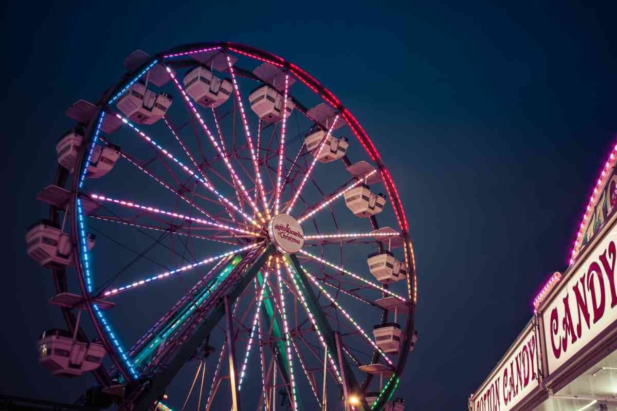 Lighted Ferris wheel at Sights & Sounds of Christmas in San Marcos