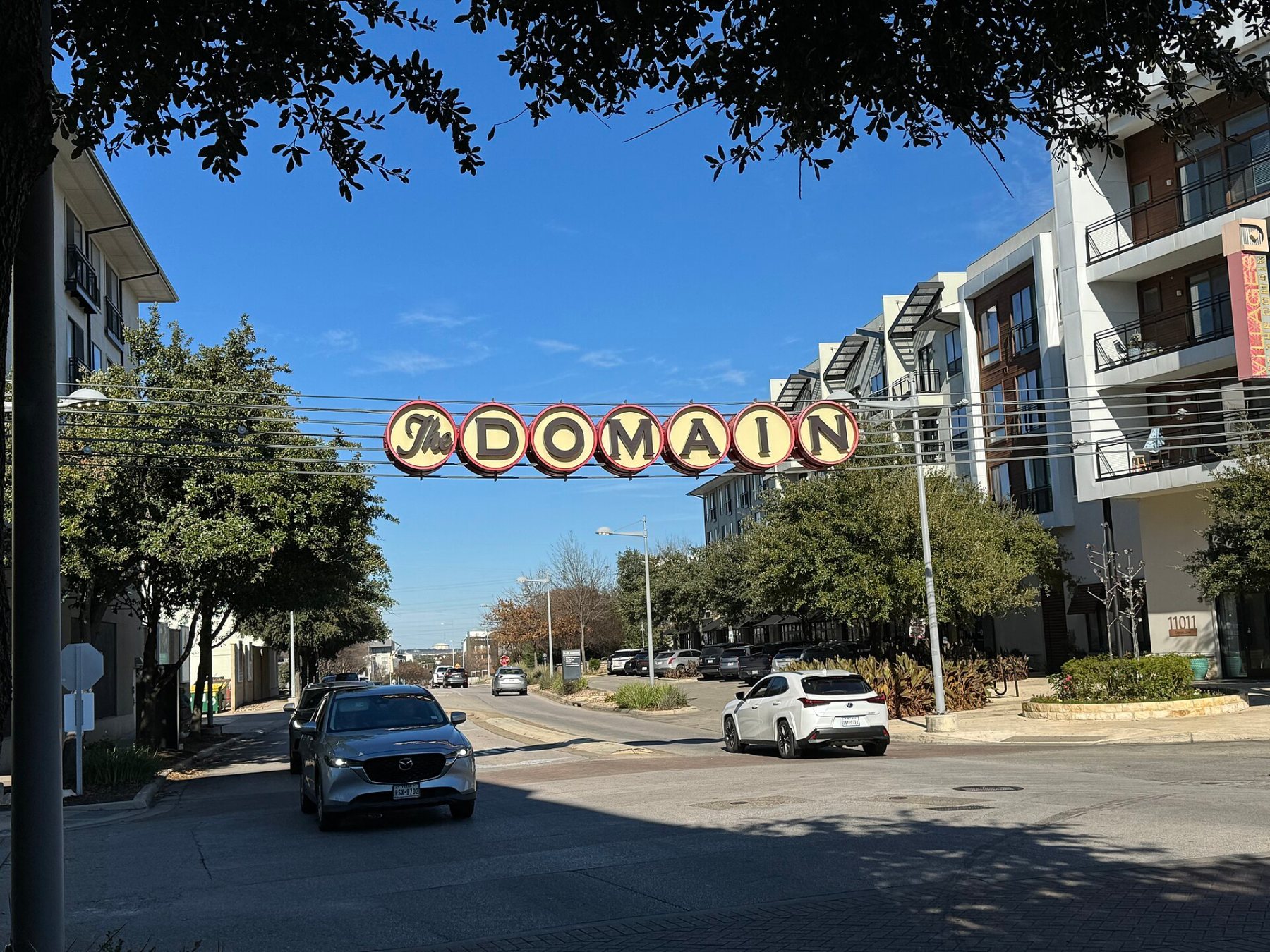 Entrance sign at the Domain in North Austin