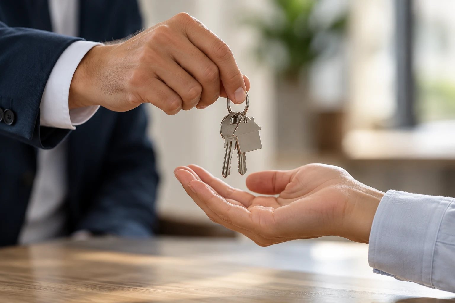 House keys passing between two people