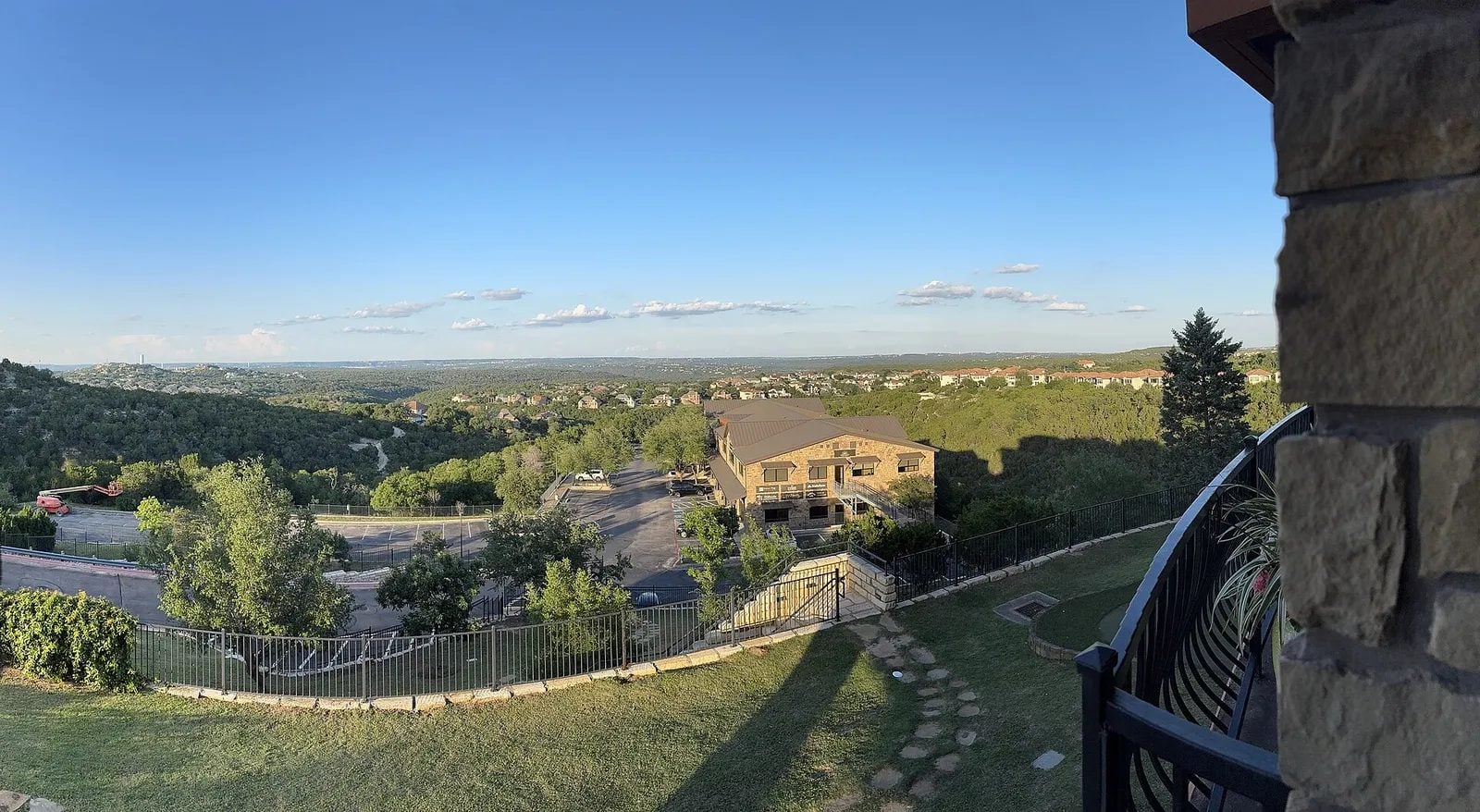 Hill Country view over Steiner Ranch homes and Lake Austin in Austin TX