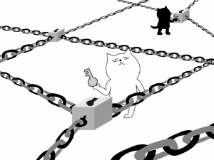 block-chain-with-cats-holding-keys