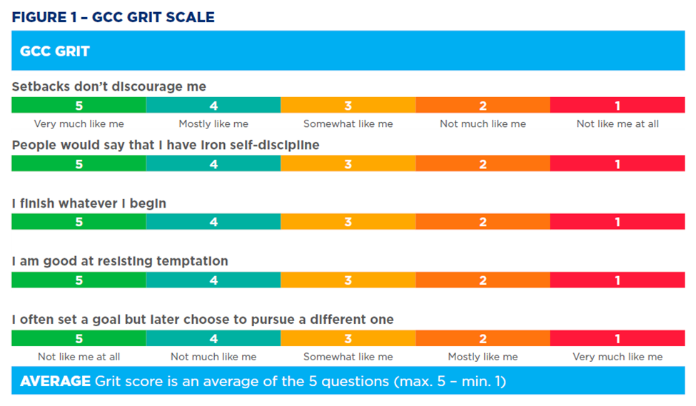 Example of GCC GRIT Scale