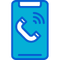 mobile phone with ring symbol illustration blue