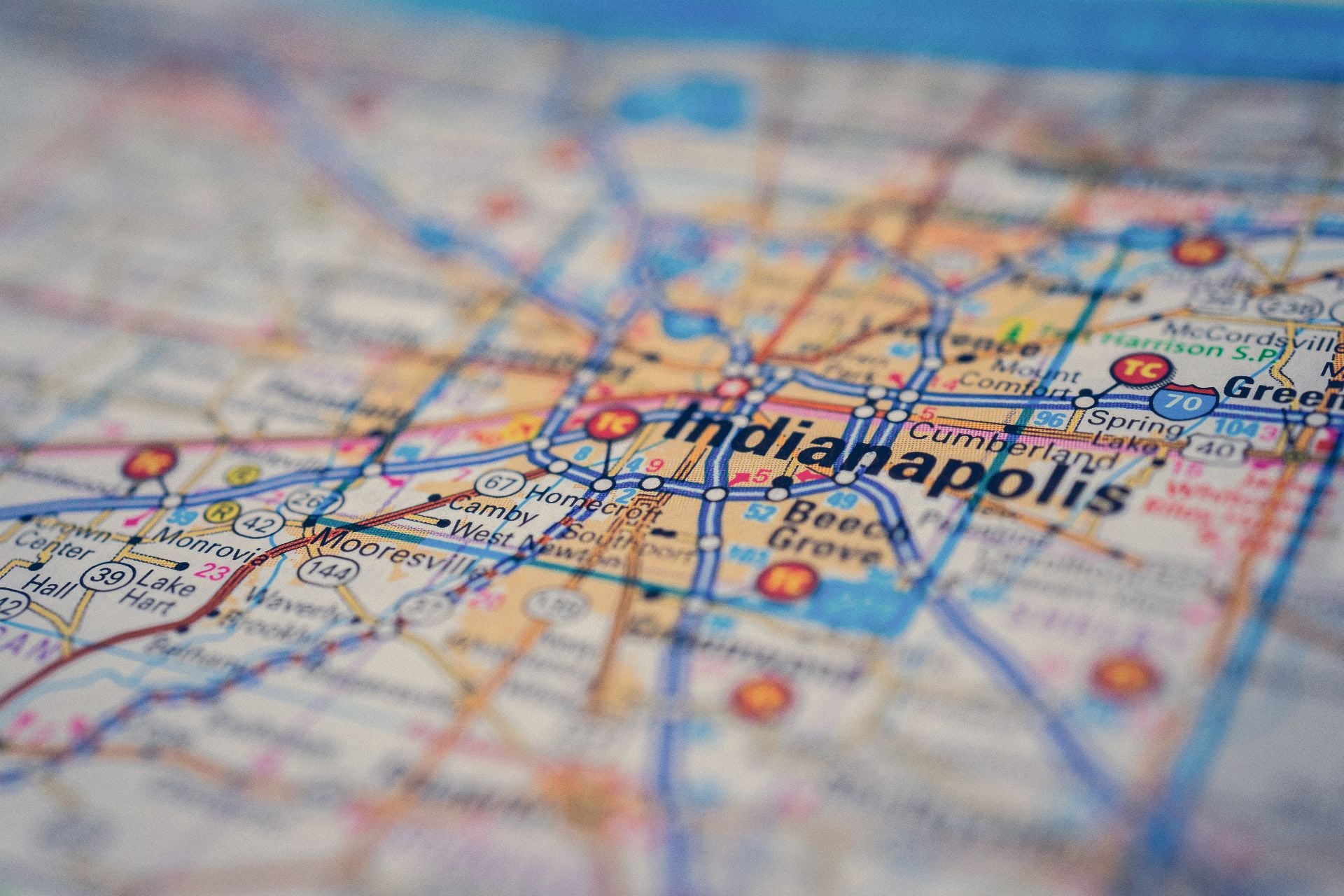Indianapolis USA on the map