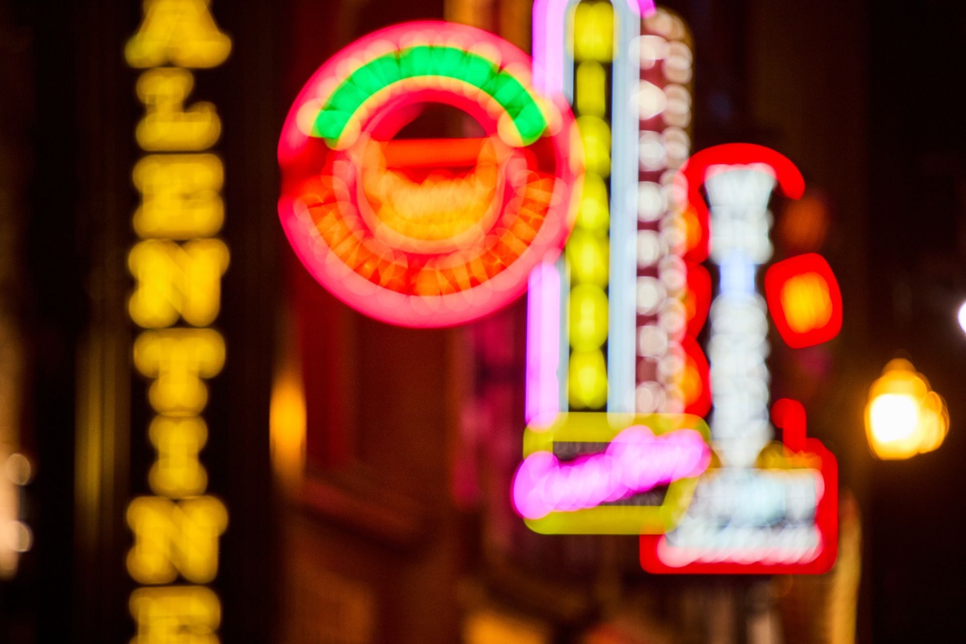 Neon Nightlife Blur Broadway Street Nashville Motion Perspective