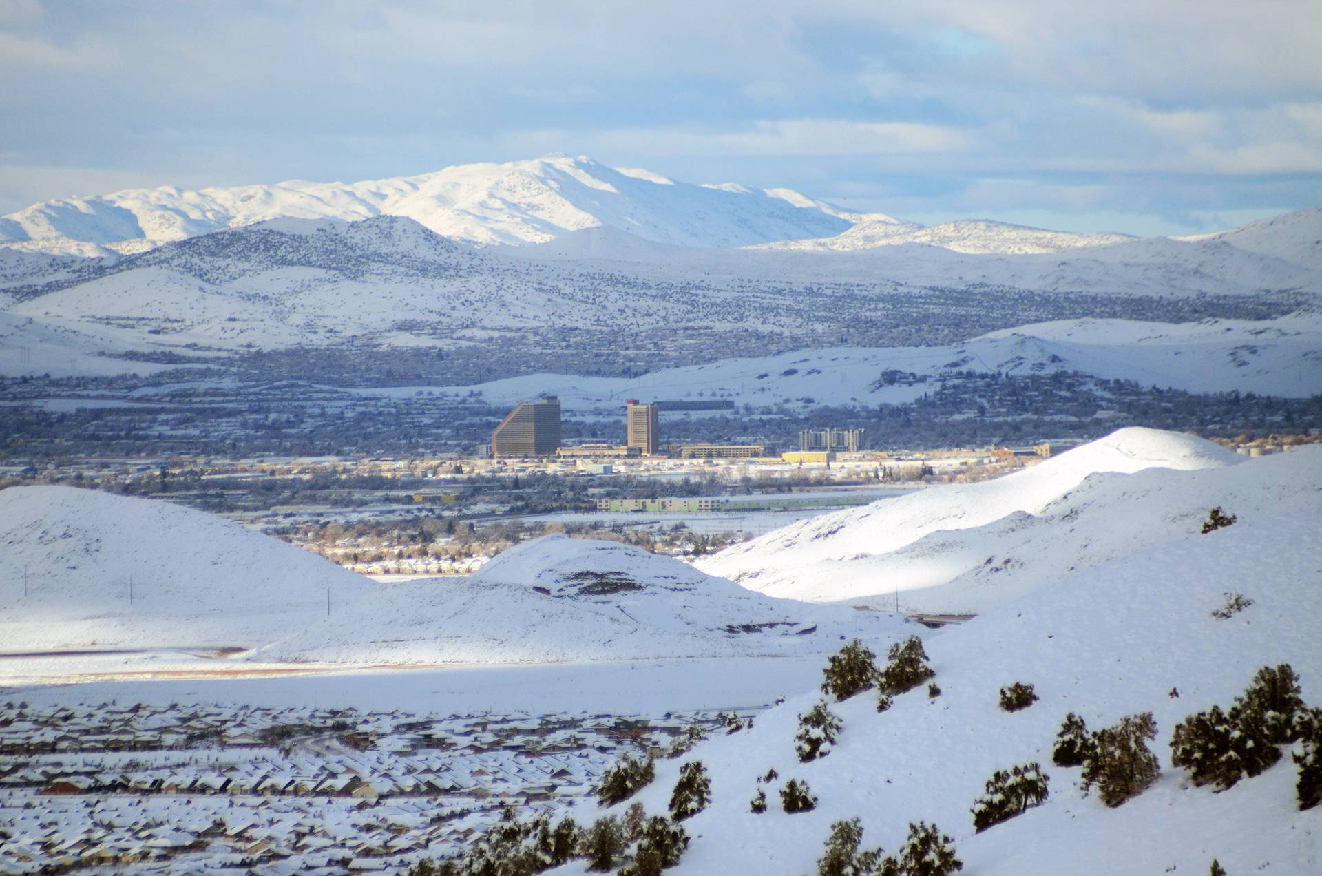 A view of Reno NV from Mount Davidson which is the high peak in the Virginia Range. Virginia City, Nevada, USA on January 01, 20 1 (1)