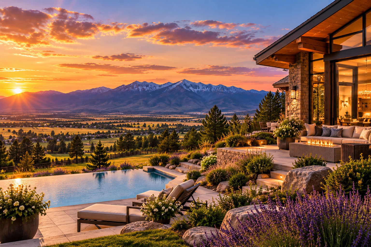 Luxury estate overlooking Carson Valley and the Sierra Nevada mountains