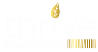 Thive KC Internal Logo. white and gold