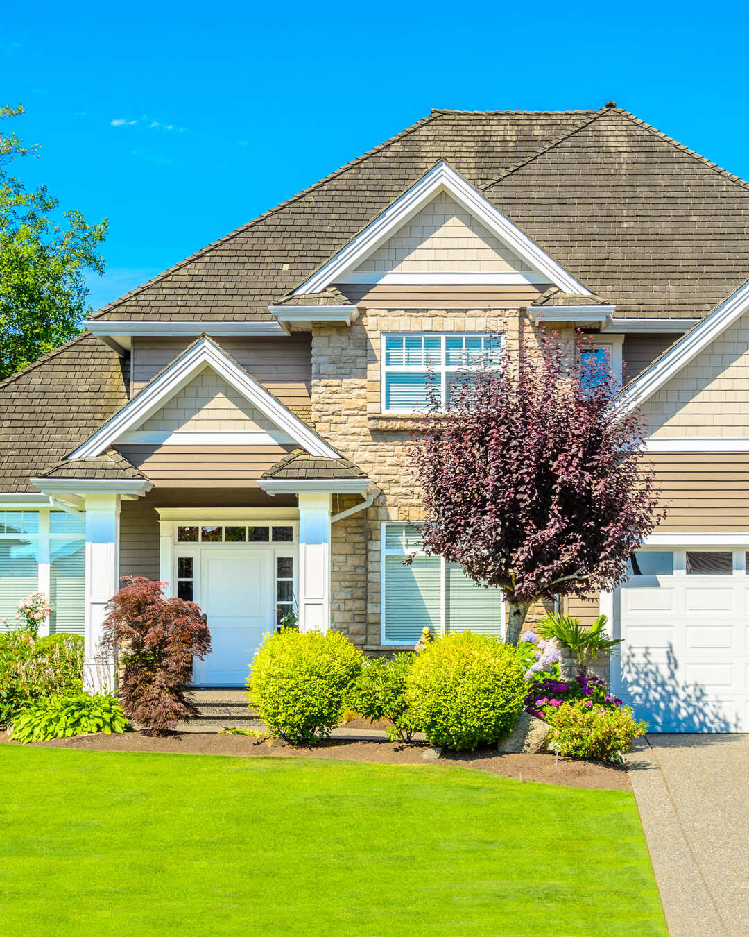 Fragment of luxury house at sunny day in Vancouver, Canada.