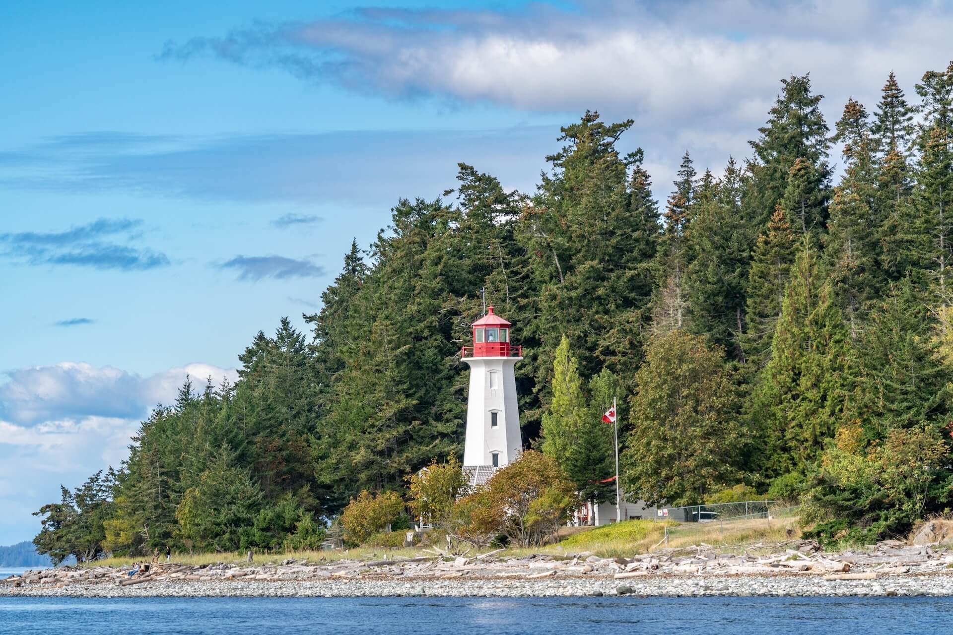 A lighthouse along the water at Campbell River on Vancouver Island (Canda)