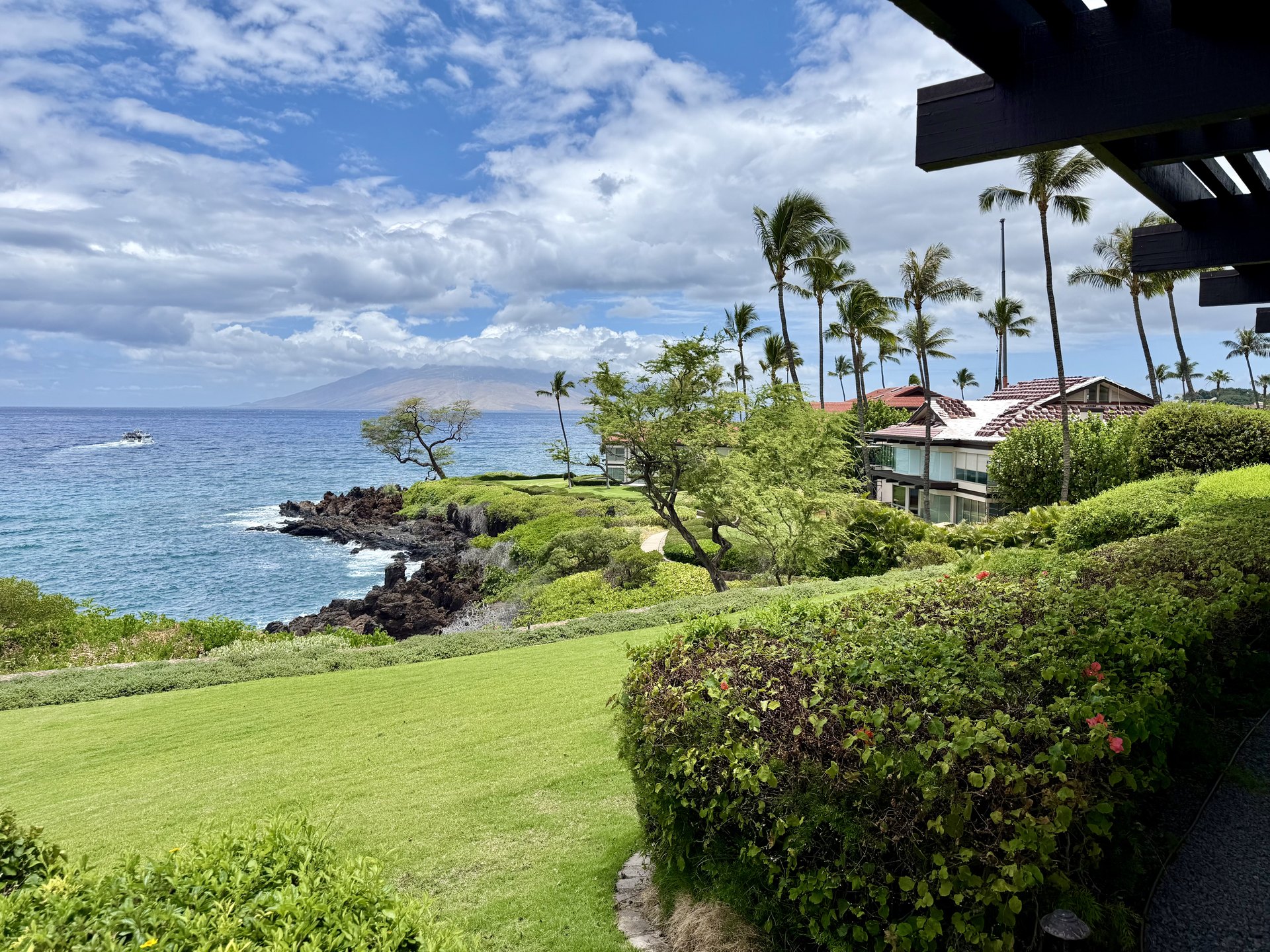 Wailea coastal path looking across the water on a clear day.