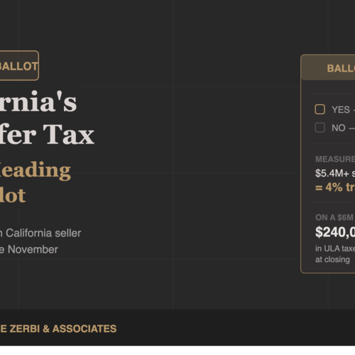 California's Transfer Tax Fight Is Heading to the Ballot. Here's What Every Southern California Seller Needs to Know.
