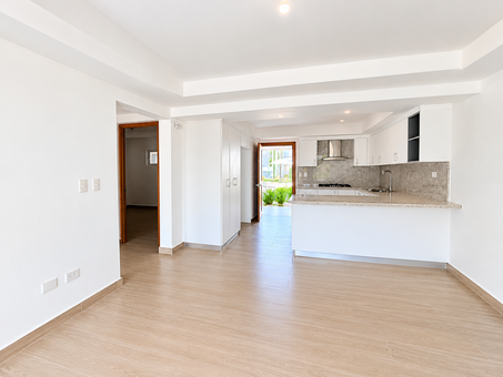 Bright Minimalist Open-Plan Kitchen Interior