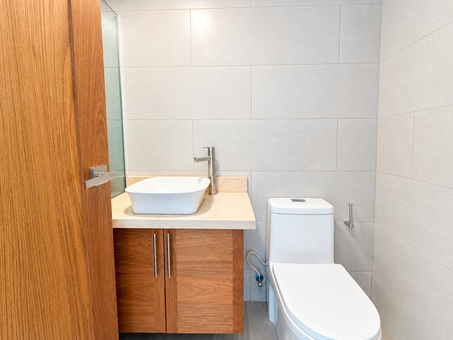 Modern Oak-Accented Bathroom Interior